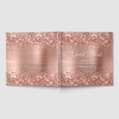Glittery Rose Gold and White 75th Birthday Gästebuch (Voll)