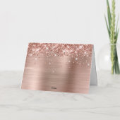 Glittery Rose Gold Elegant 60. Geburtstag Dankeskarte (Rückseite)