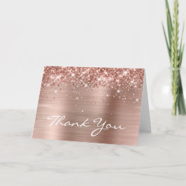 Glittery Rose Gold Elegant 60. Geburtstag Dankeskarte