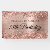 Glittery Rose Gold Foil 18. Geburtstag Willkommen Banner (Horizontal)