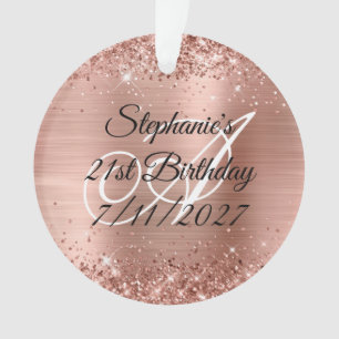 Glittery Rose Gold Foil 21. Geburtstag Ornament