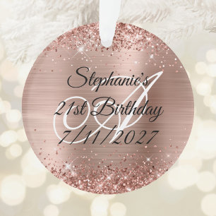 Glittery Rose Gold Foil 21. Geburtstag Ornament