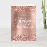 Glittery Rose Gold Foil 2 Happy Birthday