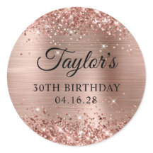 Glittery Rose Gold Foil 30. Geburtstag