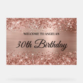 Glittery Rose Gold Foil 30. Geburtstag Willkommen Acrylschild (Vorderseite)
