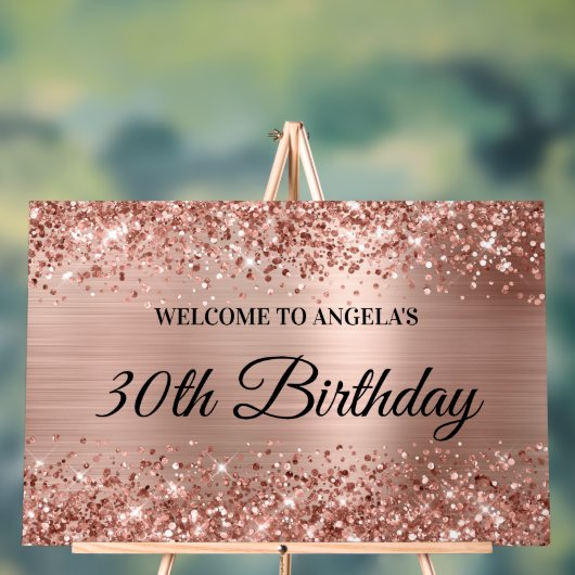 Glittery Rose Gold Foil 30. Geburtstag Willkommen Acrylschild (Neutral)