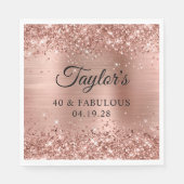 Glittery Rose Gold Foil 40 & Fabulous Serviette (Vorderseite)