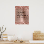 Glittery Rose Gold Foil 50. Geburtstag 18x24 Poster (Küche)