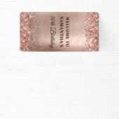 Glittery Rose Gold Foil 50. Geburtstag Vertikal Banner (InSitu)