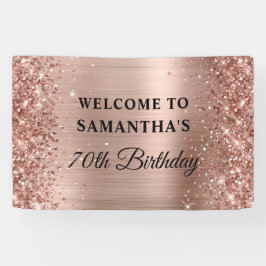 Glittery Rose Gold Foil 70. Geburtstag Banner
