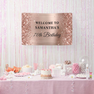 Glittery Rose Gold Foil 70. Geburtstag Banner