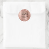 Glittery Rose Gold Foil 70. Geburtstag Runder Aufkleber (Tasche)