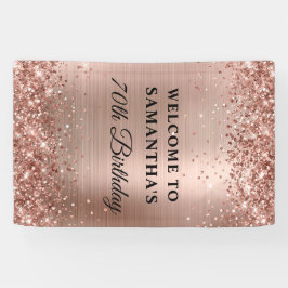 Glittery Rose Gold Foil 70. Geburtstag Vertikal Banner