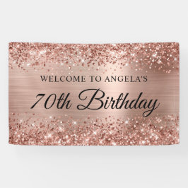 Glittery Rose Gold Foil 70. Geburtstag Willkommen Banner