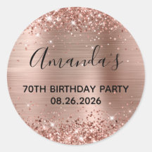 Glittery Rose Gold Foil 70. Geburtstagsparty