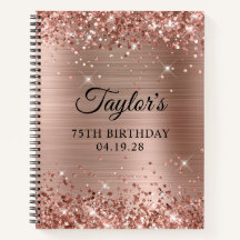 Glittery Rose Gold Foil 75. Geburtstag Gast