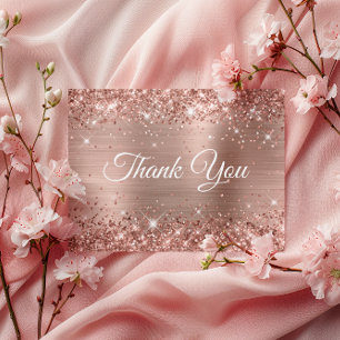 Glittery Rose Gold Foil 80. Geburtstag Vielen Dank Postkarte