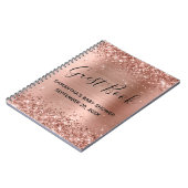 Glittery Rose Gold Foil Baby Showbook Notizblock (Linke Seite)