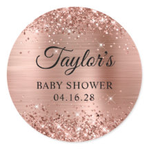 Glittery Rose Gold Foil Babydusche