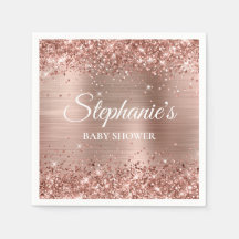 Glittery Rose Gold Foil Babydusche