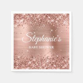 Glittery Rose Gold Foil Babydusche Serviette
