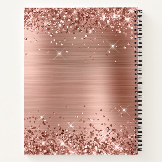 Glittery Rose Gold Foil Brautparty Guest Notizblock (Rückseite)
