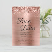 Glittery Rose Gold Foil Class Save The Date (Stehend Vorderseite)