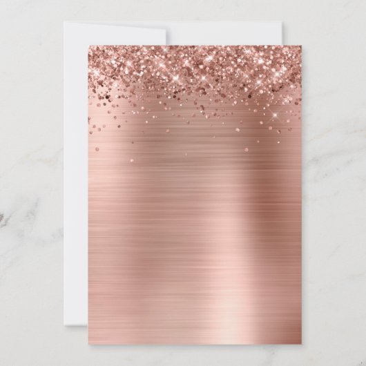Glittery Rose Gold Foil Class Save The Date (Rückseite)