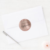 Glittery Rose Gold Foil Delikatessen Drehbuch Runder Aufkleber (Umschlag)