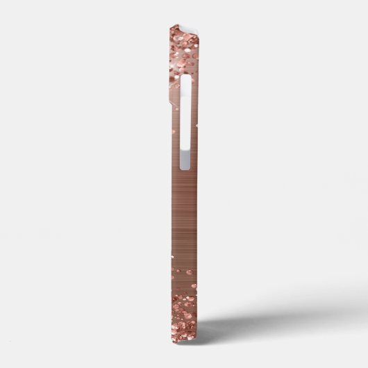 Glittery Rose Gold Foil Elegantes Monogramm Case-Mate iPhone Hülle (Rückseite / Links)