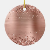Glittery Rose Gold Foil Graduation Keramik Ornament (Hinten)
