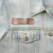 Glittery Rose Gold Foil Handgeschriebenes Skript Namensschild (Beispiel)