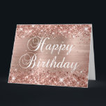 Glittery Rose Gold Foil Happy Birthday von der Gru Karte<br><div class="desc">Erstellen Sie Ihre eigene große aus der Gruppe horizontalen Format Girly-Imitate funkelnd Rose Gold Glitzer auf der oberen und unteren Kante über eine Imitat rosa blush Rose Gold gebürstete Metall-Stil Ober-Folie digitale Kunst Grafik. Die Farbe der Happy Birthday Textgrafik kann geändert werden. Die Hauptfarben sind Rosa, Rosa, Rosa, Rose Gold,...</div>