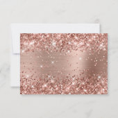 Glittery Rose Gold Foil Kindly Antwort Hochzeit (Rückseite)