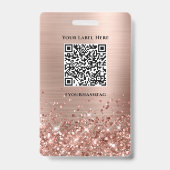 Glittery Rose Gold Foil Modern 21. Geburtstag Ausweis (Rückseite)