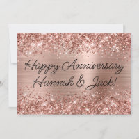 Glittery Rose Gold Foil Modernes glückliches Jahr
