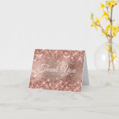 Glittery Rose Gold Foil Vielen Dank Karte (Gelbe Blume)