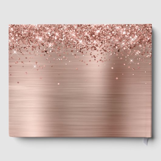 Glittery Rose Gold Foil Wedding Gästebuch (Rückseite)