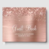 Glittery Rose Gold Foil Wedding Gästebuch (Vorderseite)
