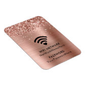 Glittery Rose Gold Foil WiFi Netzwerk und Kennwort Magnet (Rechte Seite)