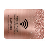 Glittery Rose Gold Foil WiFi Netzwerk und Kennwort Magnet (Horizontal)