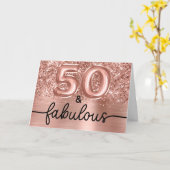 Glittery Rose Gold Glam 50 and Fabulous Karte (Gelbe Blume)