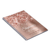 Glittery Rose Gold Glam 75. Geburtstag Gästebuch Notizblock (Rechte Seite)