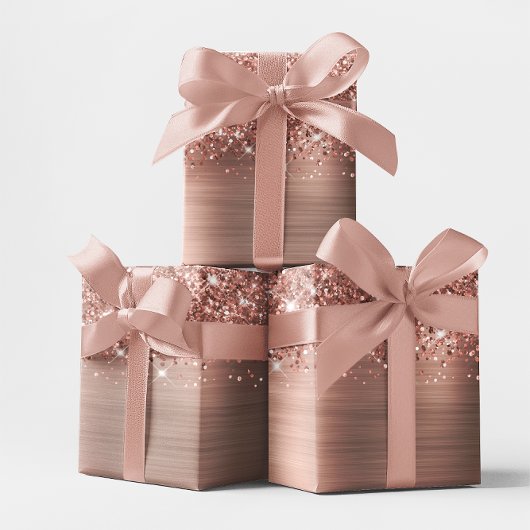 Glittery Rose Gold Glam Geschenkpapier