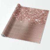 Glittery Rose Gold Glam Geschenkpapier (Ungerollt)