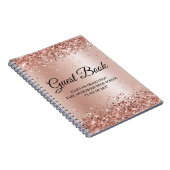 Glittery Rose Gold Glam Gradient Abschluss Guest Notizblock (Rechte Seite)