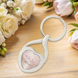 Glittery Rose Gold Glam Metallic Name Schlüsselanhänger