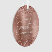 Glittery Rose Gold Glam Moderne Süße 16 Foto Ornament (Vorderseite)