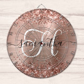 Glittery Rose Gold Glam Monogram Dartscheibe