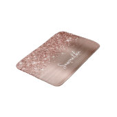 Glittery Rose Gold Glam Name Badematte (Schrägansicht)
